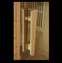 Load image into Gallery viewer, Maxxus 3 Person Corner Low EMF FAR Infrared Canadian Red Cedar Sauna MX-K356-01 CED Door Handle