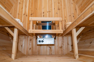 Canadian Timber Harmony CTC22W Traditional Outdoor Barrel Sauna Harvia Heater