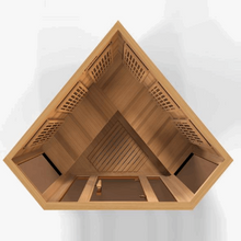 Load image into Gallery viewer, Maxxus 3 Person Corner Low EMF FAR Infrared Canadian Red Cedar Sauna MX-K356-01 CED