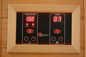 Maxxus 3 Person Corner Low EMF FAR Infrared Canadian Red Cedar Sauna MX-K356-01 CED Digital Control